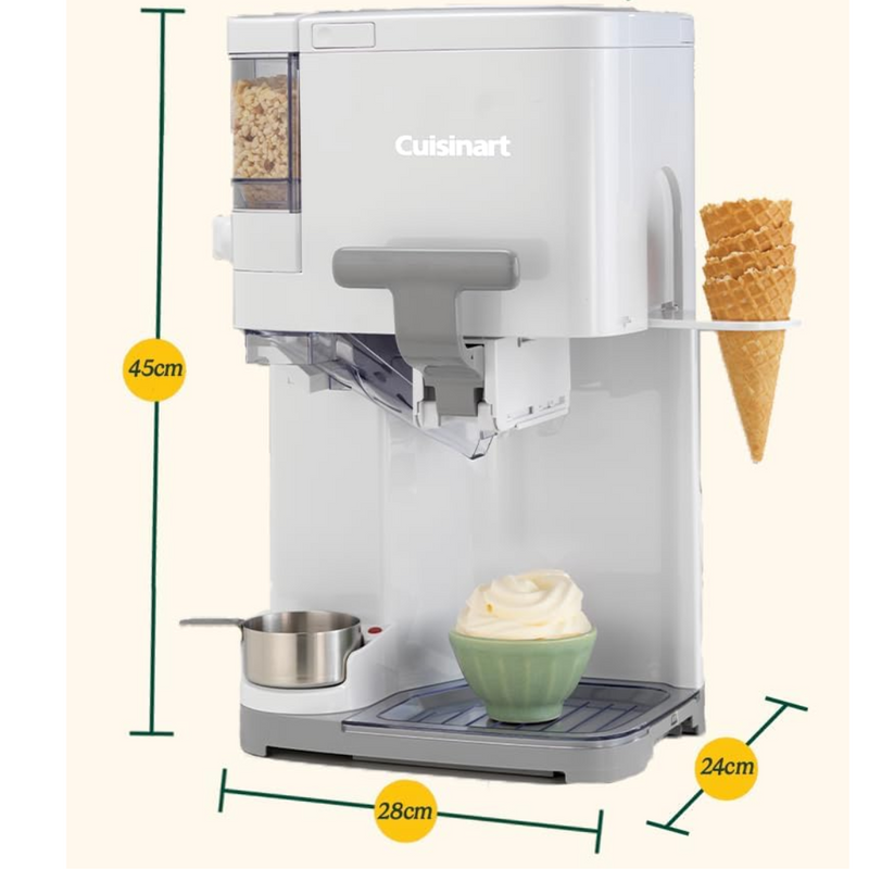 Máquina de Sorvete e Gelato Cuisinart 2.5 Litros + Brinde Livro com 60 Receitas de Gelato Italiano