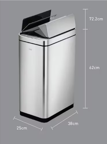 Lixeira Automática 50 Litros Inox Com Sensor de Movimento